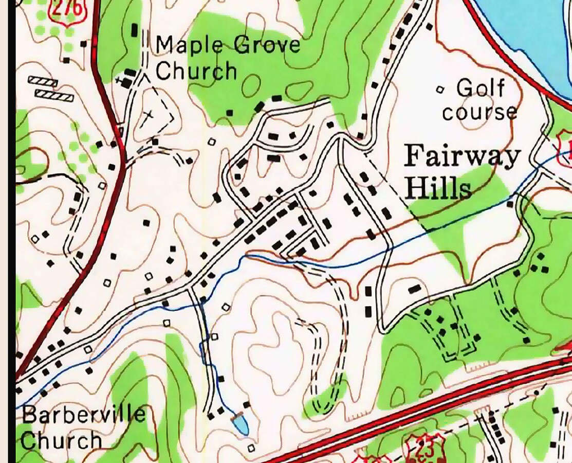 1967 Map of Lake Junaluska North Carolina