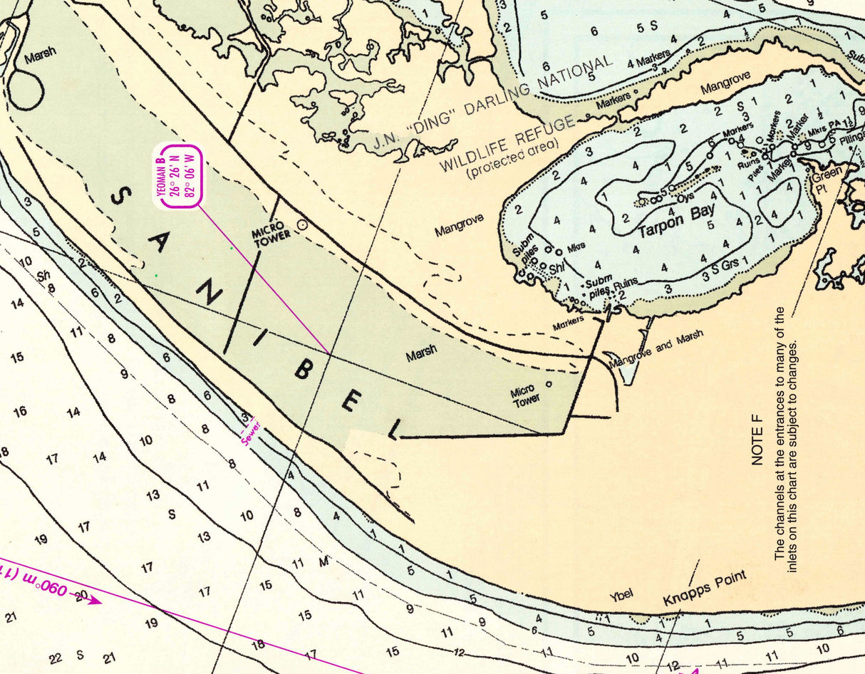 1996 Nautical Chart of Pine Island Sound Florida Sanibel Island