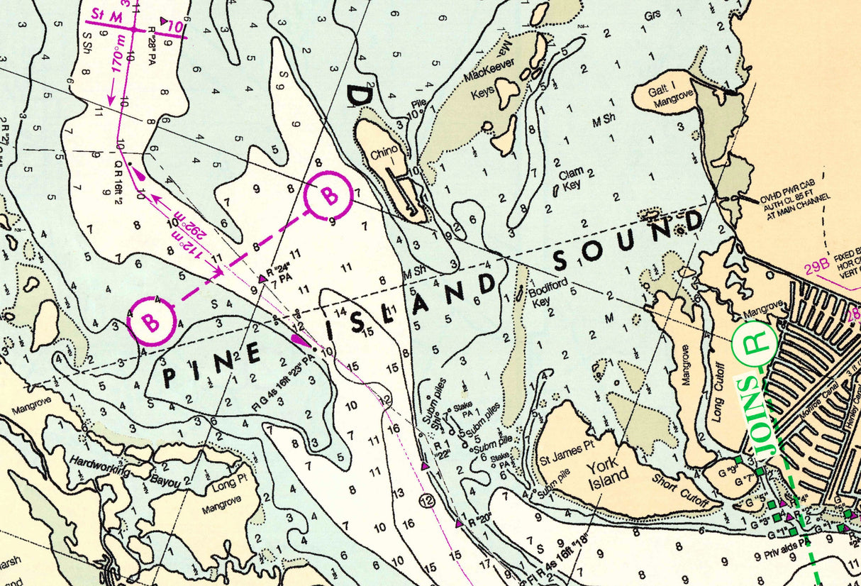 1996 Nautical Chart of Pine Island Sound Florida Sanibel Island