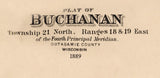 1889 Map of Buchanan Township Outagamie County Wisconsin