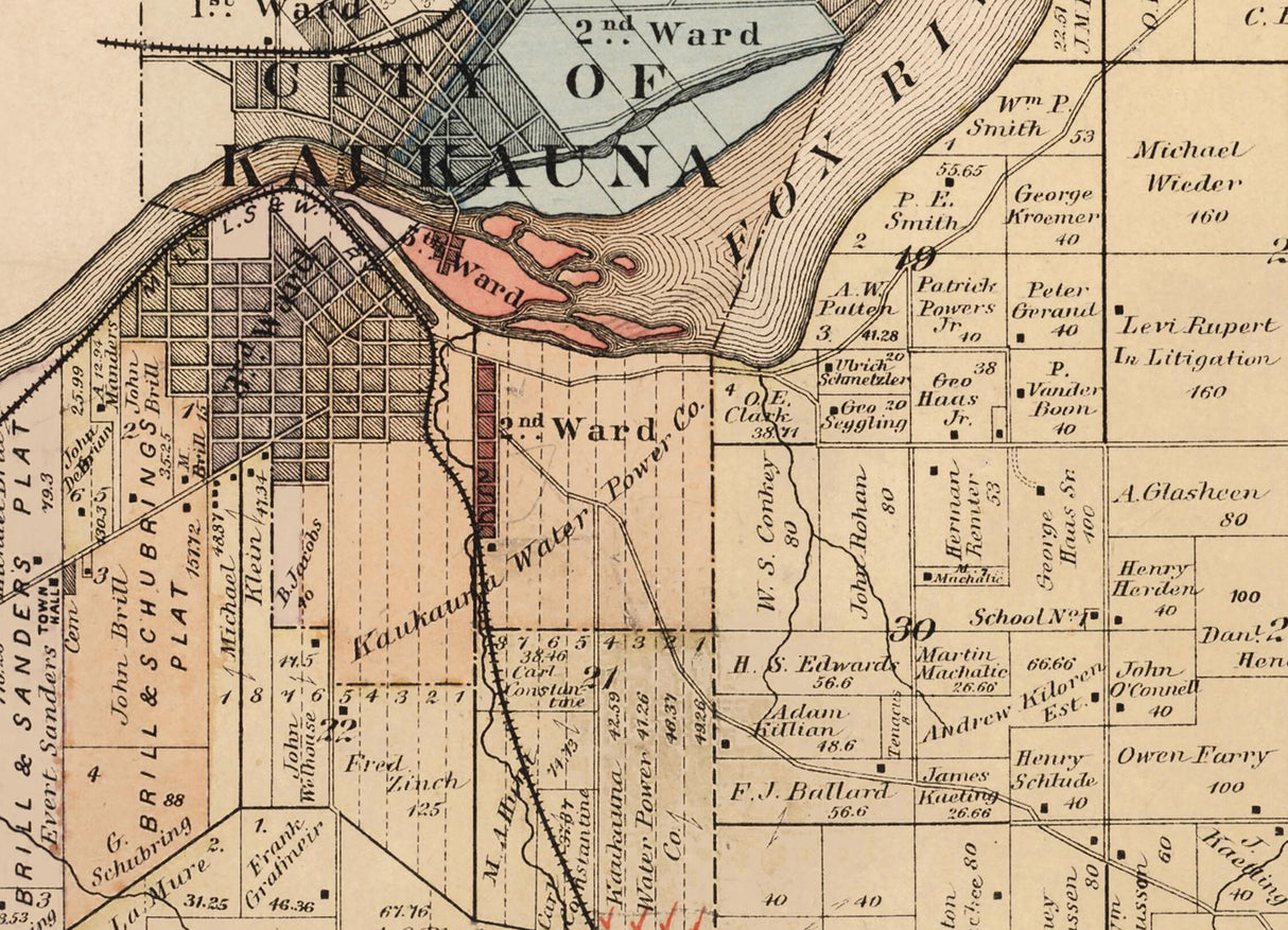 1889 Map of Buchanan Township Outagamie County Wisconsin