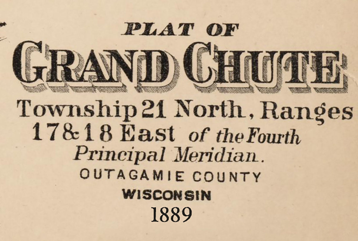 1889 Map of Grand Chute Township Outagamie County Wisconsin