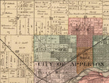 1889 Map of Grand Chute Township Outagamie County Wisconsin