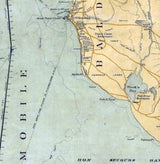 1889 Map of Mobile Bay Alabama