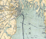 1889 Map of Mobile Bay Alabama