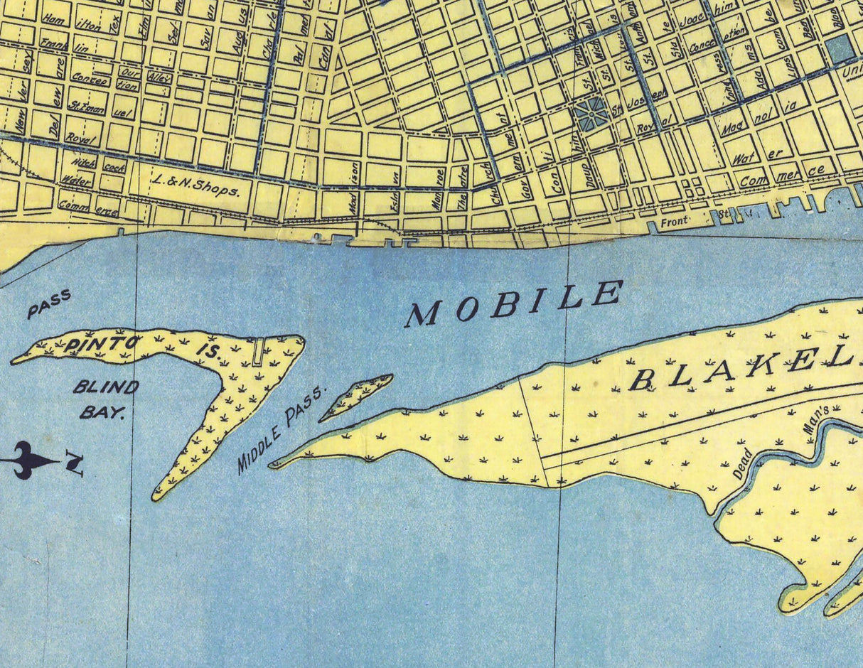 1907 Map of Mobile Alabama