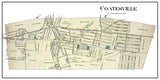 1873 Town Map of Coatesville Chester County Pennsylvania