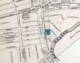 1873 Town Map of Downingtown Chester County Pennsylvania
