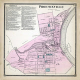 1873 Town Map of Phoenixville Chester County Pennsylvania