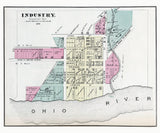 1876 Town Map of Industry Beaver County Pennsylvania