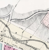 1876 Town Map of New Brighton Beaver County Pennsylvania