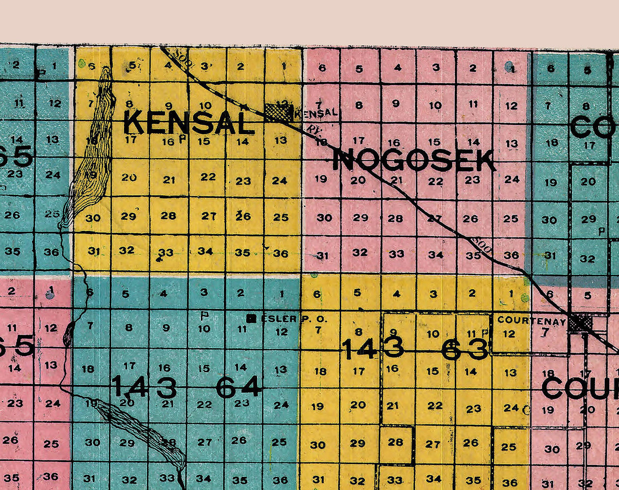 1907 Map of Stutsman County North Dakota