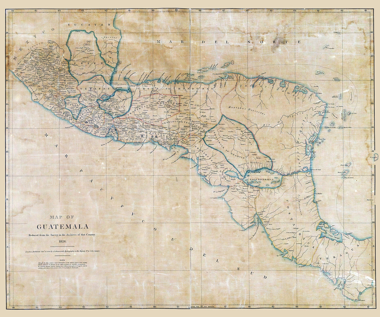 1826 Map of Guatemala