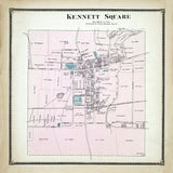 1873 Town Map of Kennett Square Chester County Pennsylvania