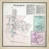 1873 Town Map of Waynesburg Chester County Pennsylvania