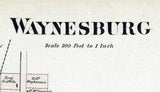 1873 Town Map of Waynesburg Chester County Pennsylvania
