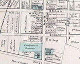 1873 Town Map of Waynesburg Chester County Pennsylvania