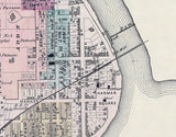 1877 Town Map of Harmar Washington County Ohio