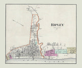 1877 Town Map of Ripley Brown County Ohio