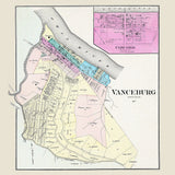 1877 Town Map of Vanceburg Lewis County Kentucky