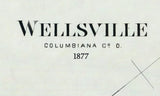 1877 Town Map of Wellsville Columbiana County Ohio