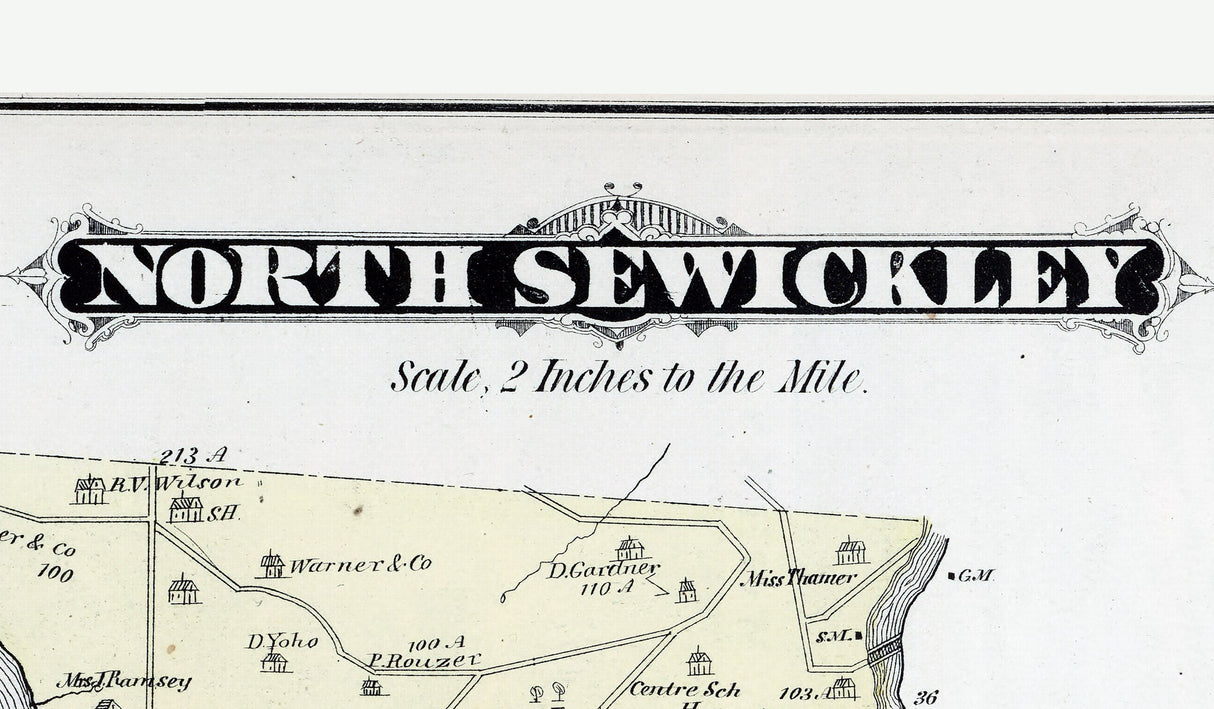 1876 Map of North Sewickley Township Beaver County Pennsylvania