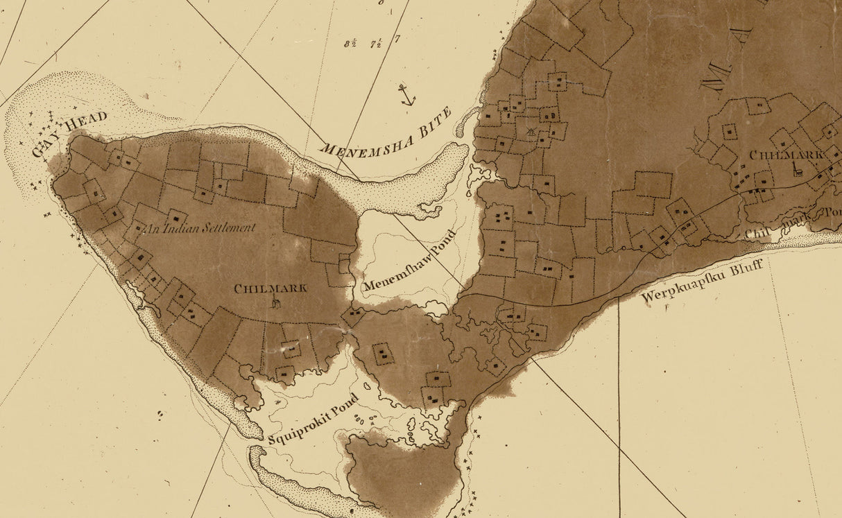 1776 Chart Map of Buzzards Bay and Vineyard Sound Massachusetts