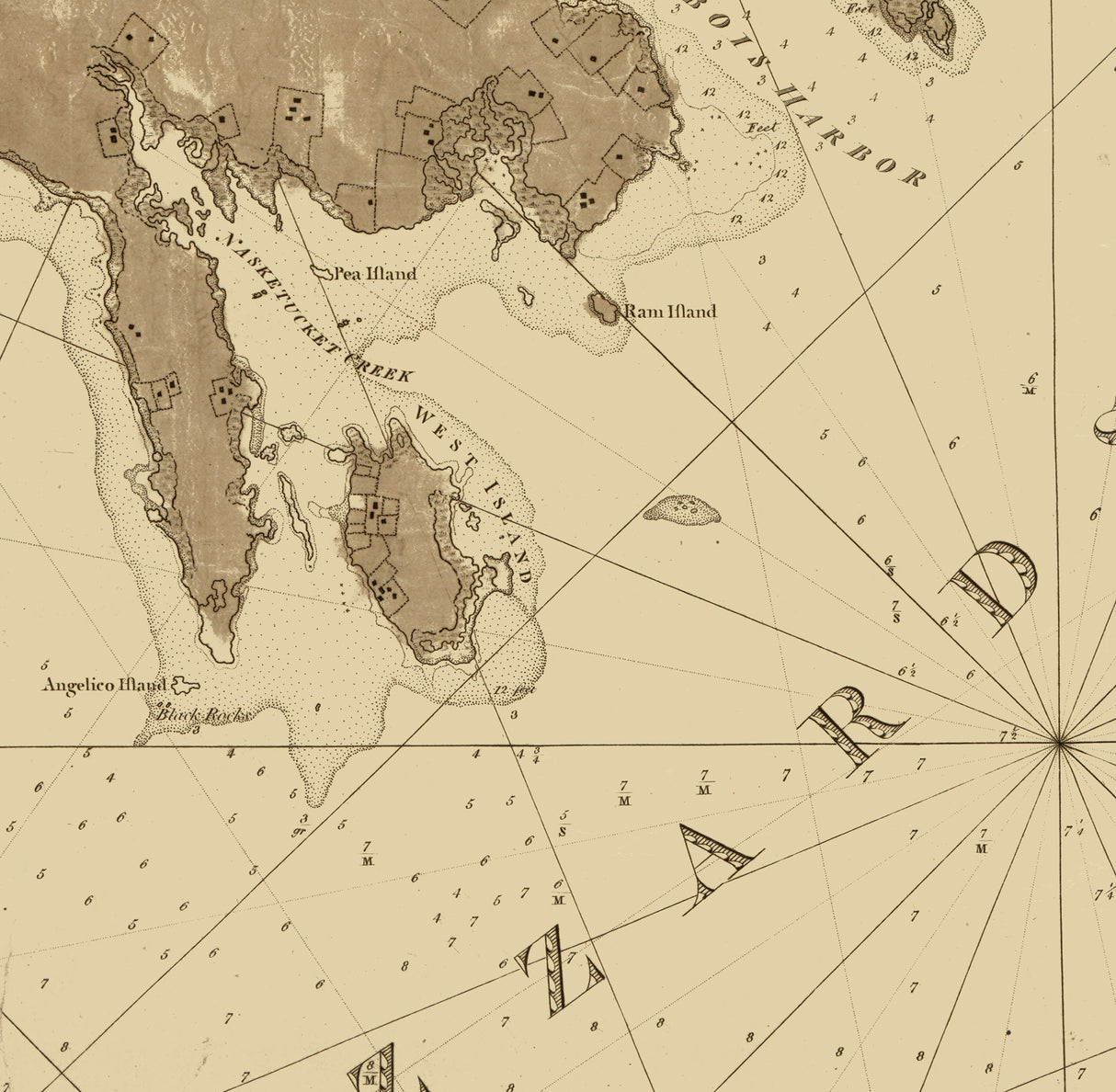 1776 Chart Map of Buzzards Bay and Vineyard Sound Massachusetts