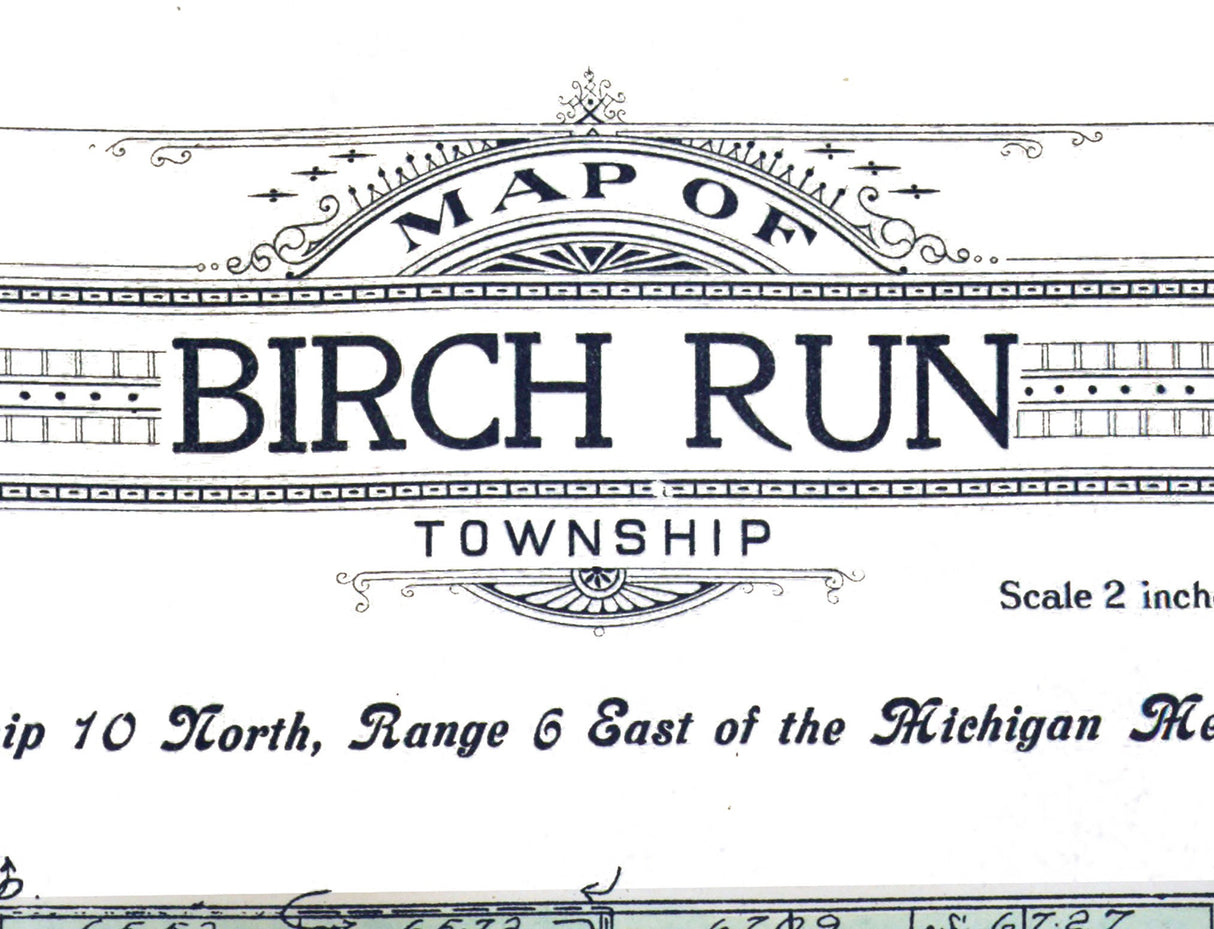 1916 Map of Birch Run Township Saginaw County Michigan