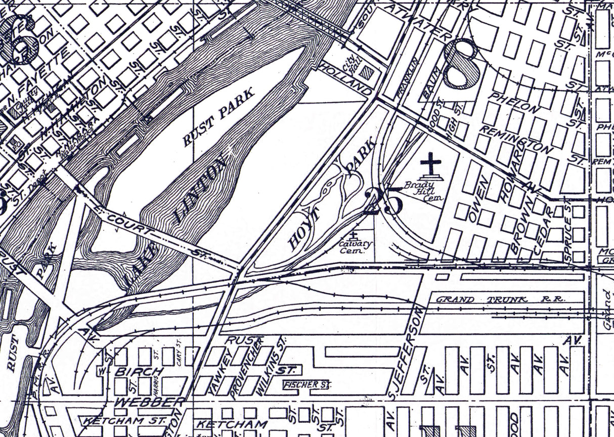 1916 Town Map of Saginaw Michigan