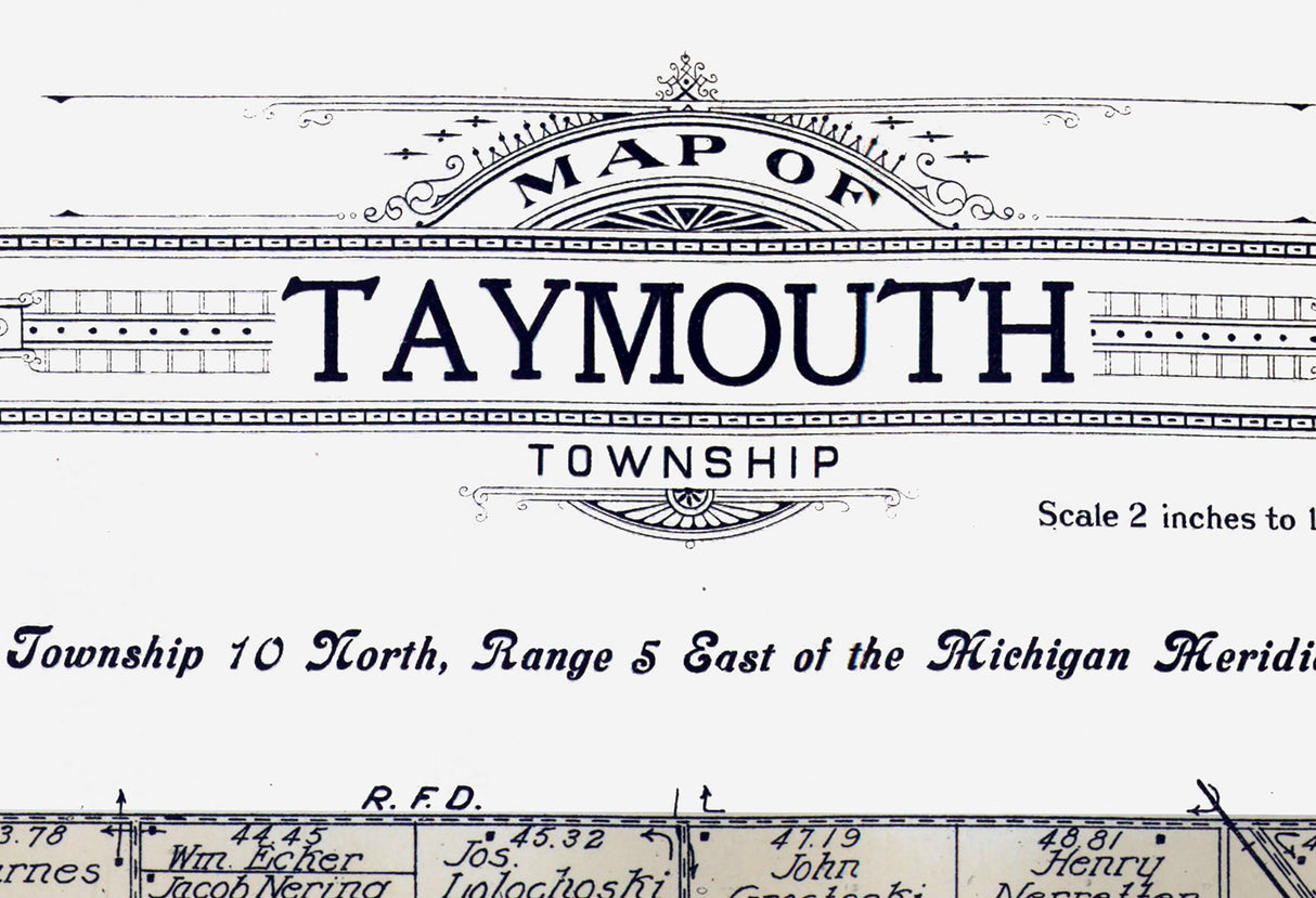 1916 Map of Taymouth Township Saginaw County Michigan