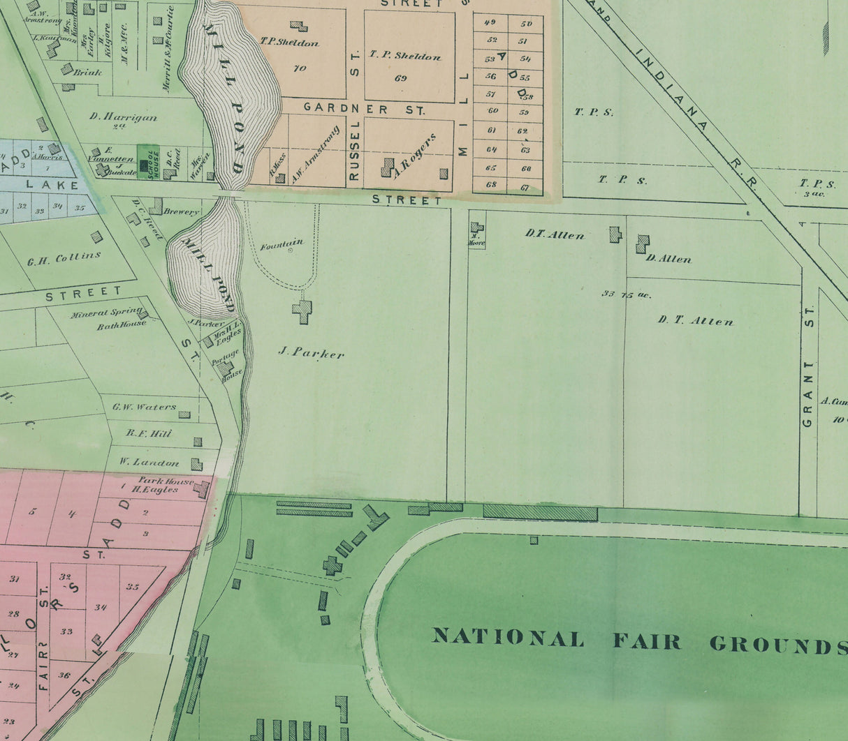 1873 Map of Kalamazoo Kalamazoo County Michigan
