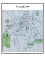 1873 Town Map of Kalamazoo Michigan