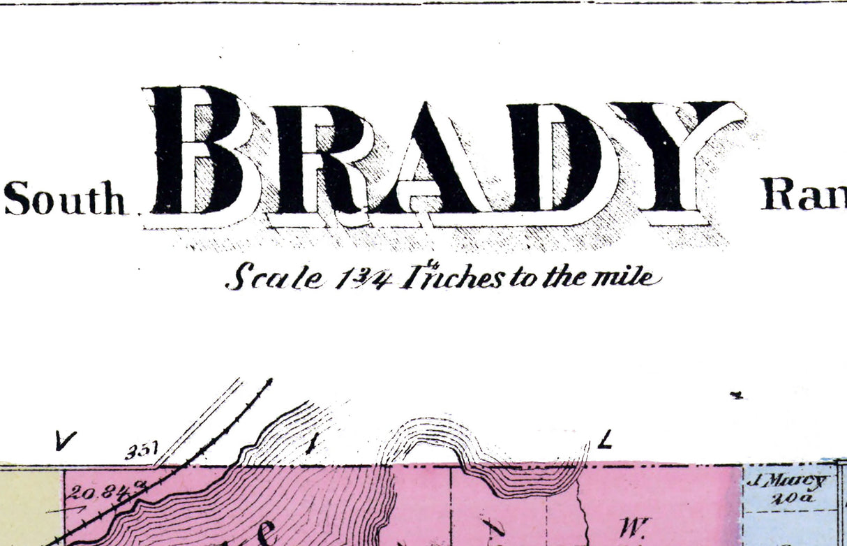 1873 Map of Brady Township Kalamazoo County Michigan