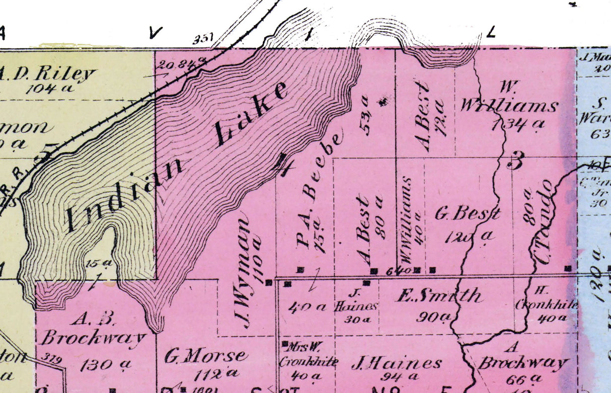 1873 Map of Brady Township Kalamazoo County Michigan