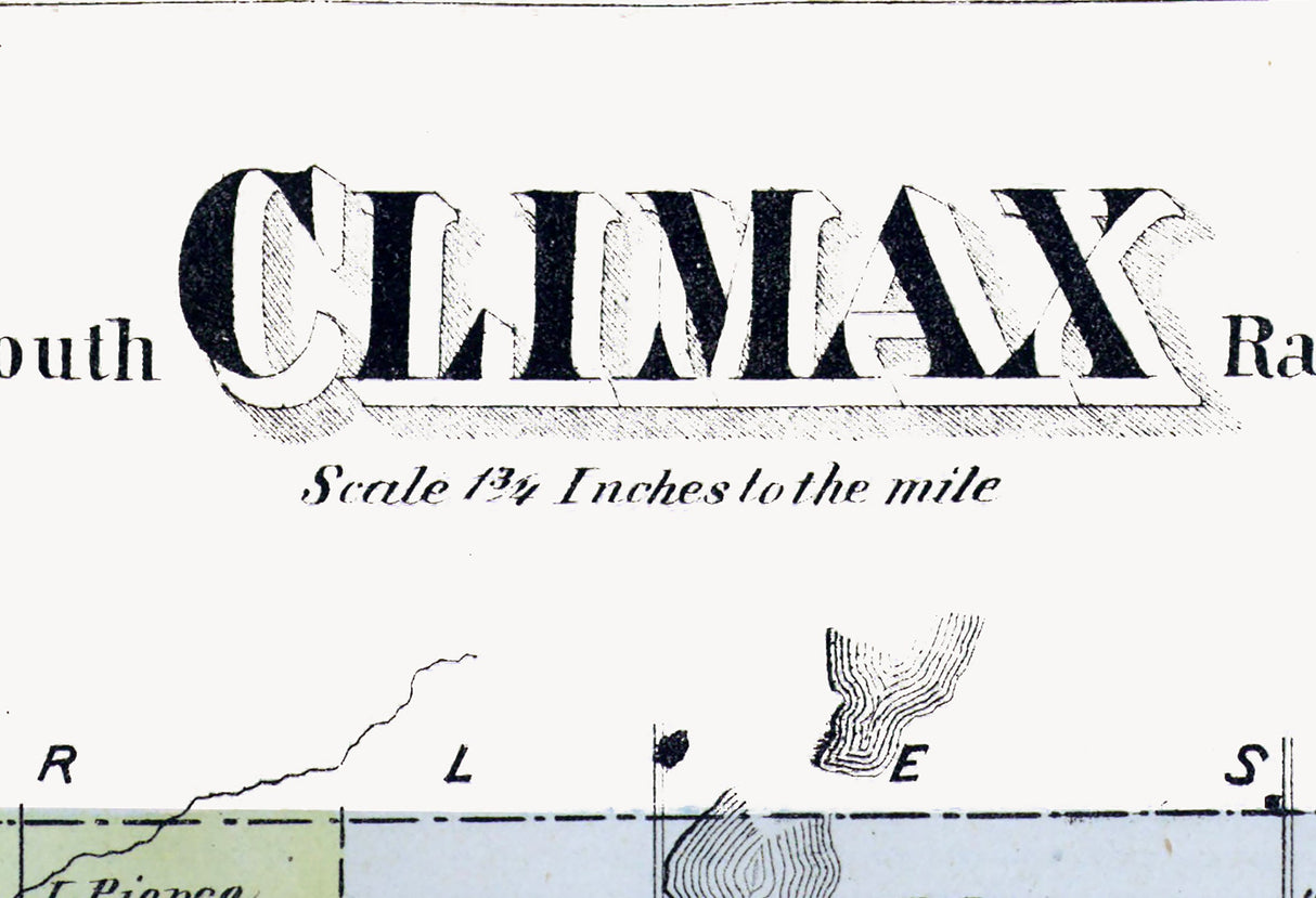 1873 Map of Climax Township Kalamazoo County Michigan