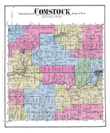 1873 Map of Comstock Township Kalamazoo County Michigan