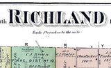 1873 Map of Richland Township Kalamazoo County Michigan