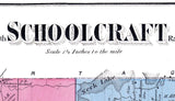 1873 Map of Schoolcraft Township Kalamazoo County Michigan