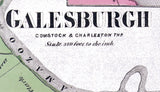 1873 Town Map of Galesburgh Kalamazoo County Michigan