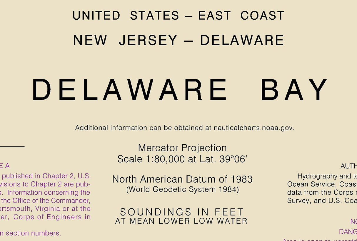 2018 Nautical Chart of the Delaware Bay