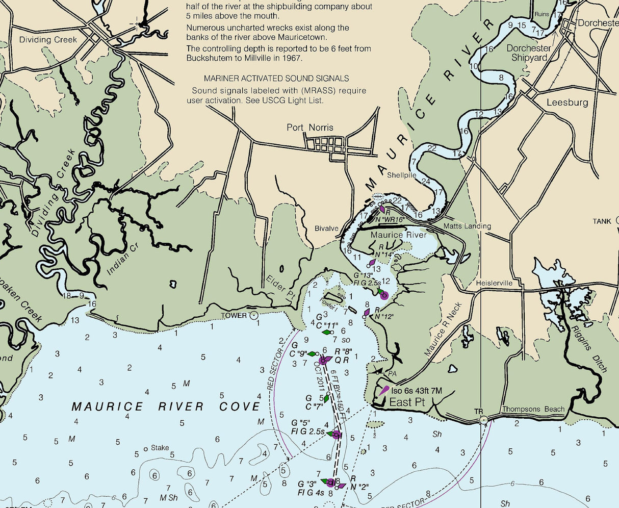 2018 Nautical Chart of the Delaware Bay