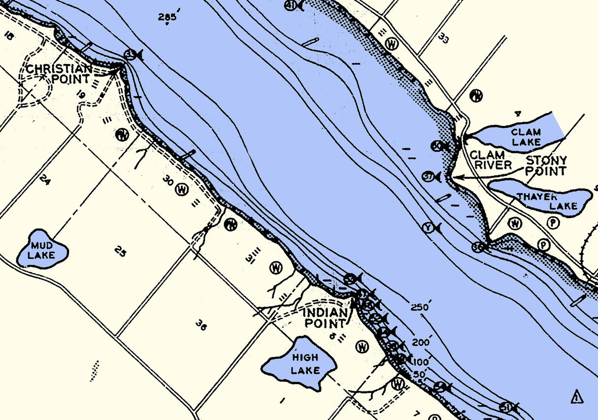 1958 Map of Torch Lake Antrim and Kalkaska County Michigan