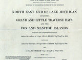 1896 Nautical Chart of Fox & Manitou Islands Group Lake Michigan