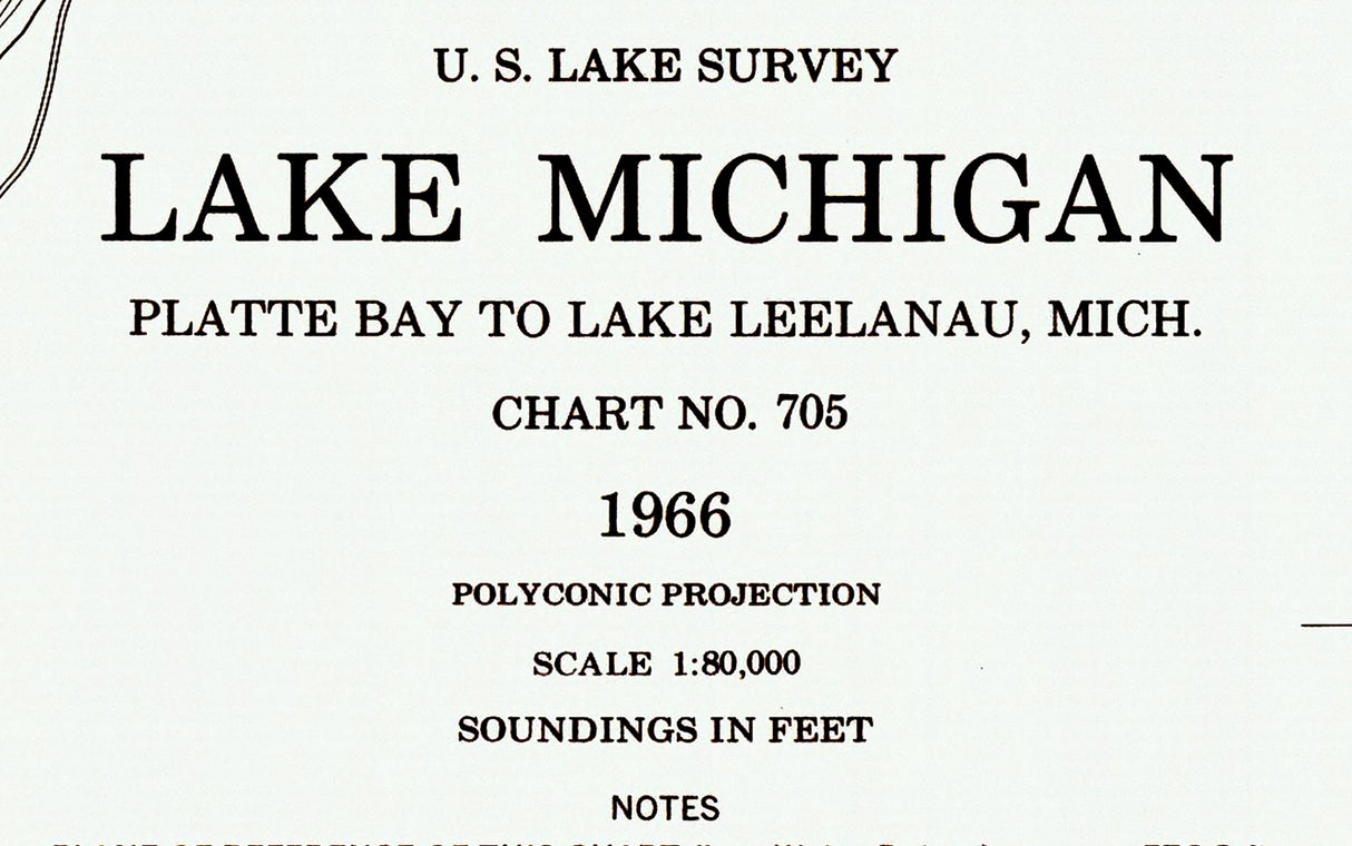 1966 Nautical Chart of North Manitou Island Group Lake Michigan