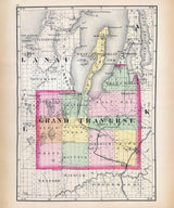 1873 Map of Grand Traverse County Michigan