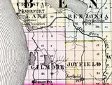 1873 Map of Benzie and Manistee County Michigan