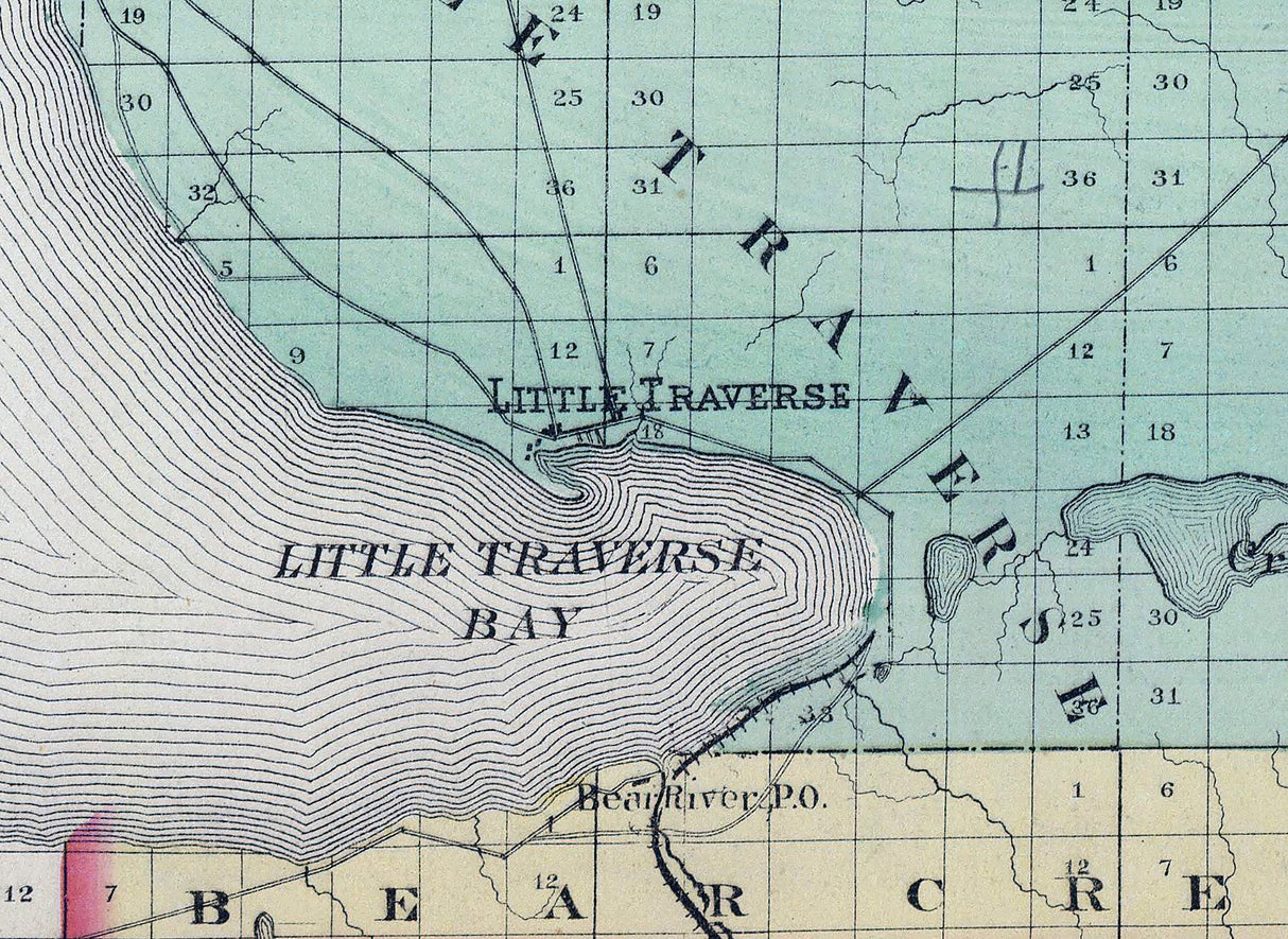 1873 Map of Emmet County Michigan