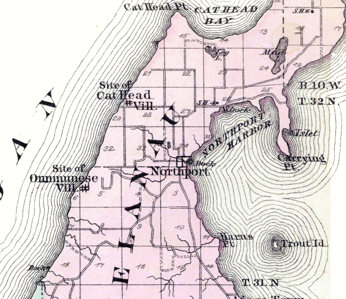 1881 Map of Leelanau County Michigan