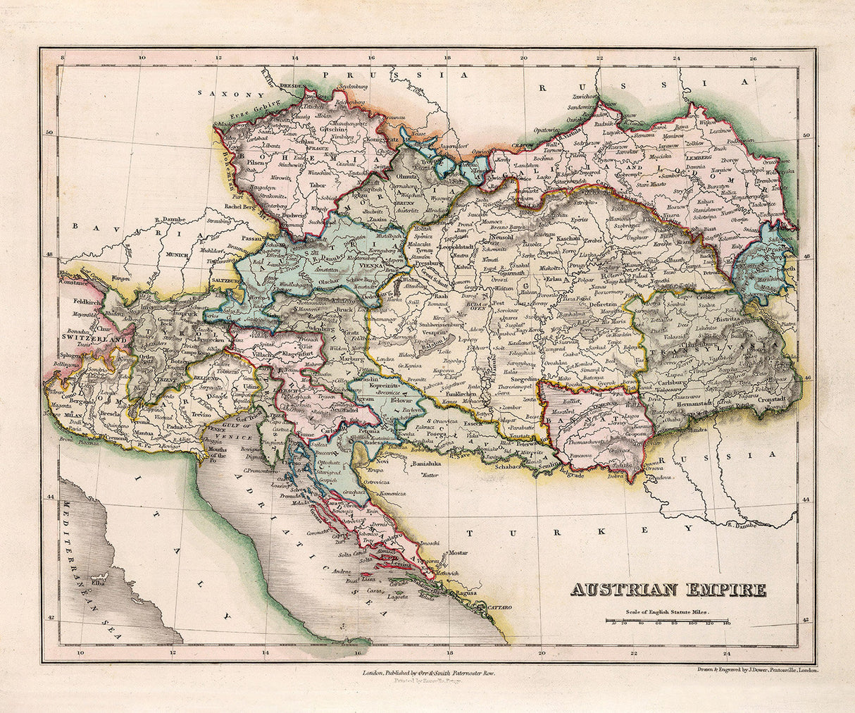 1832 Map of The Austrian Empire